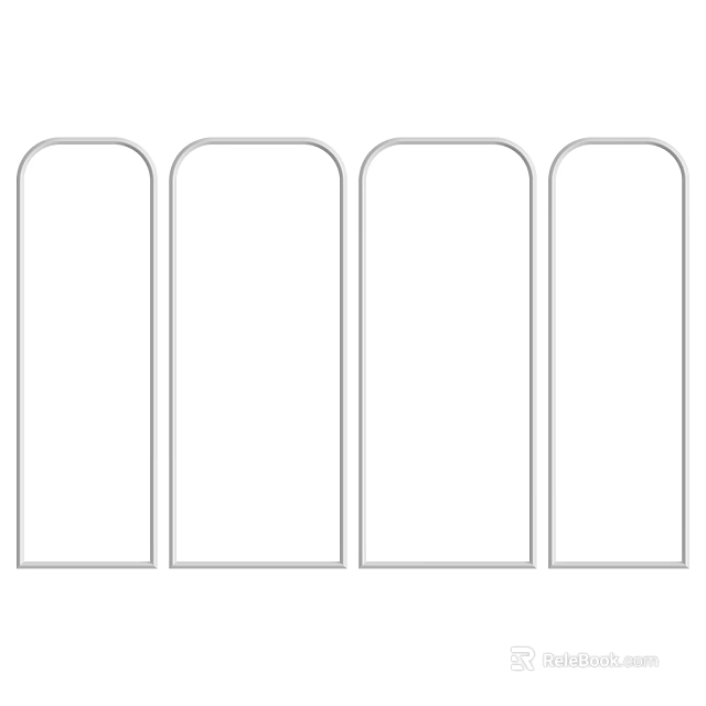 Design of Four Vertical Rectangular Structural Components Arranged in a Row 3d model 
