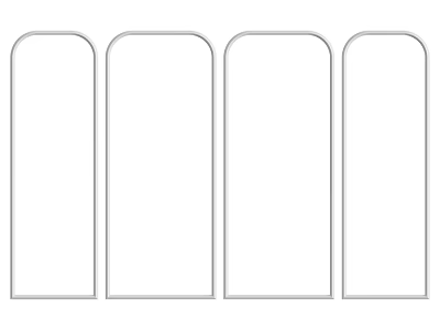 Design of Four Vertical Rectangular Structural Components Arranged in a Row 3d model