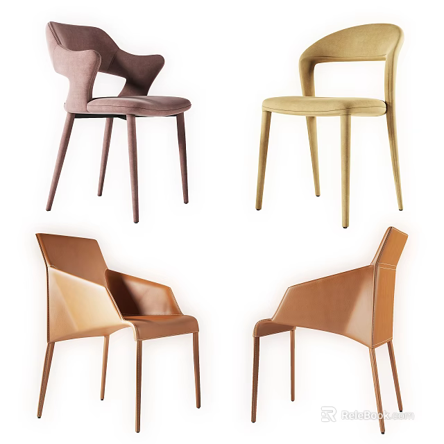 Modern Single Chairs With Unique Design And Various Stylish Color Options 3d model
