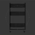 Three Tier Wheeled Storage Utility Cart With Metal Mesh Shelves For Home Organization