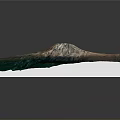 Modern 3D Terrain Model With Green Vegetation Brown Terrain And White Summit
