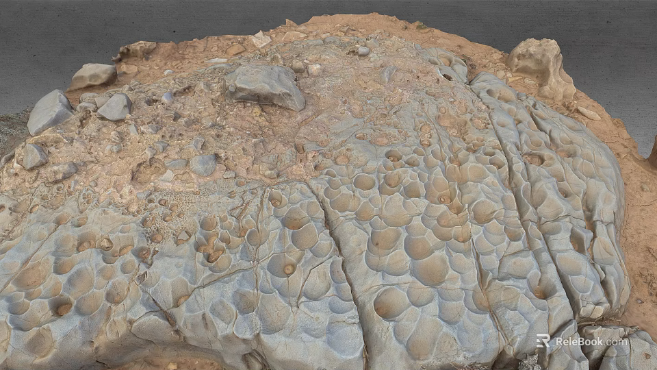 Natural Stone And Wooden Decor Elements With Textured Surface For Modern Interior Design 3d model 