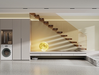 Modern Stair Decorative Cabinet Combination 3d model