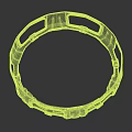 3D Model Of Industrial Metal Ring Component With Hollow Geometric Structure