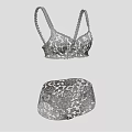 Elegant Women's Lace Lingerie Set with Bra and Panty Delicate Floral Design