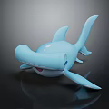Blue Shark Game Movie Character With Friendly Smile And Cartoon Style Design