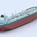 Large Oil Tanker Ship With Red And Gray Hull White Superstructure And Deck Equipment