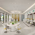 ZIR BANK Service Hall Modern Bright Interior With Counters Self Service Machines and Seating Areas