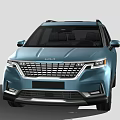 Blue Modern SUV With Sleek Exterior Design Black Wheels And Front Grille