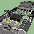Ancient Chinese Architecture Classic Courtyard Design With Traditional Pavilions And Roofs