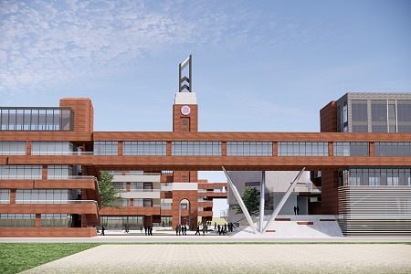 Modern Red Brick School Red Brick Middle School Architecture Modern Classical Wind School Red Brick School 3d model