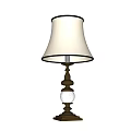 Classic Table Lamp with Cream Lampshade Wooden Base Emitting Warm Light