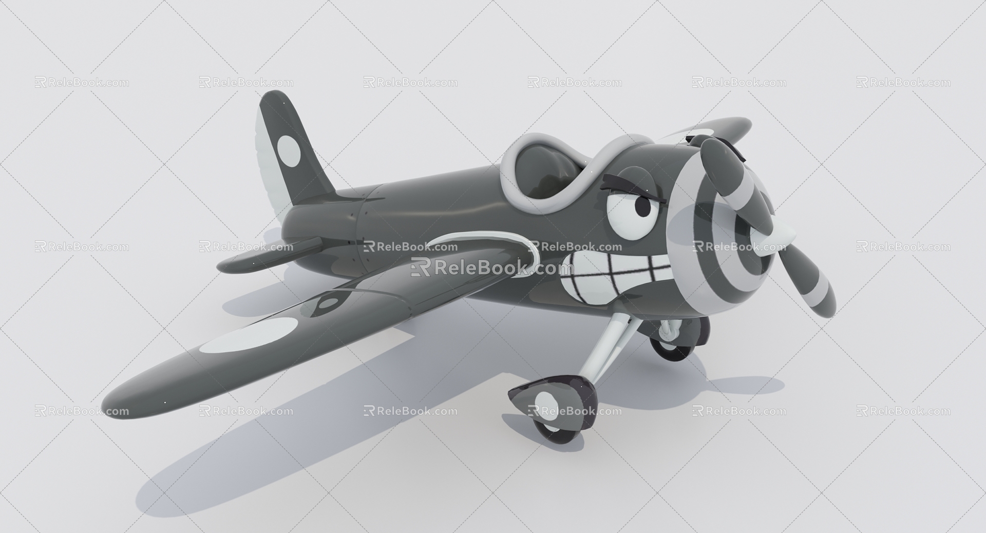 Modern toy plane cartoon plane 3d model