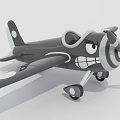 Electric Toy Airplane With Cartoon Smile Face Design And Propeller Wheels