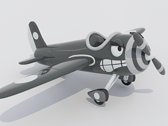 Modern toy plane cartoon plane 3d model