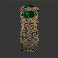 Elegant Gold Bracelet With Green Gemstones And Intricate Filigree Patterns Accessory