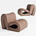 Modern Single Sofa With Curved Design Soft Fabric Upholstery And Ergonomic Shape