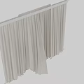 Elegant Light Beige Sheer Curtains Allowing Natural Light Through Window Panels 3d model