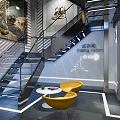 Modern Clothing Store Interior With Hanging Clothes Display Rack And Trendy Apparel
