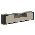 Elegant Modern TV Stand With Marble Top Drawers And Open Shelf Design