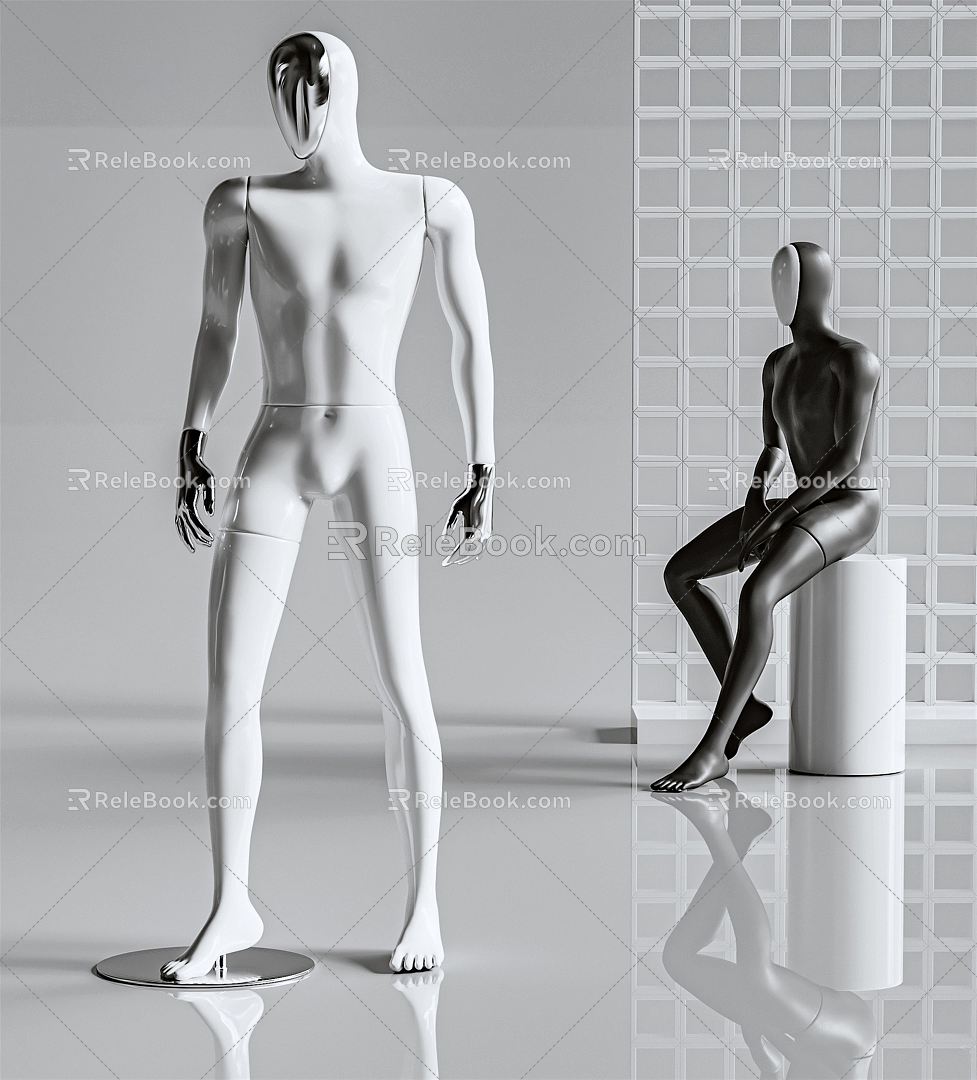 Modern Model Male Model Male Figure Sculpture Intelligent Robot Artificial Intelligence Metal Robot Tesla Robot 3d model