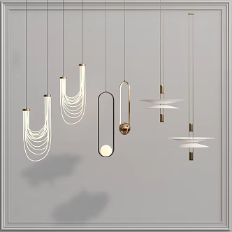 Modern chandelier combination 3d model