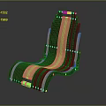 Modern Wooden Lounge Chair With Striped Design And Curved Comfortable Seat