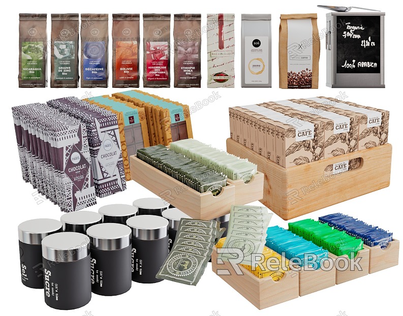 Modern Coffee Bean Coffee Bean Product Packaging Supermarket Cargo model