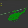 Military Utility Helicopter With Rotors And Detailed Fuselage On Gray Backdrop