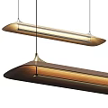 Modern Linear Pendant Lights With Wooden And Metal Design For Warm Contemporary Interior Lighting 3d model