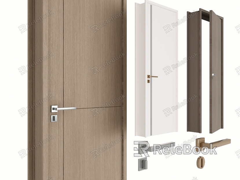 Door Wooden Door Bedroom Door Art Door Single Door Paint Door Minimalist Door Door Combination model