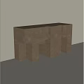 Modern Geometric Brown Console Table With Stylish Structural Design For Interior Decor 3d model