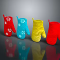 Colorful Oven Mitts with Snowflake Patterns and Quilted Design for Kitchen Use