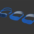 Three Stylish VR Headsets Featuring Brown White Black Hues And Sleek Headband Design
