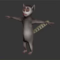 Cartoon Lemur Character Standing With Arms Outstretched Cheerful Expression And Black White Tail