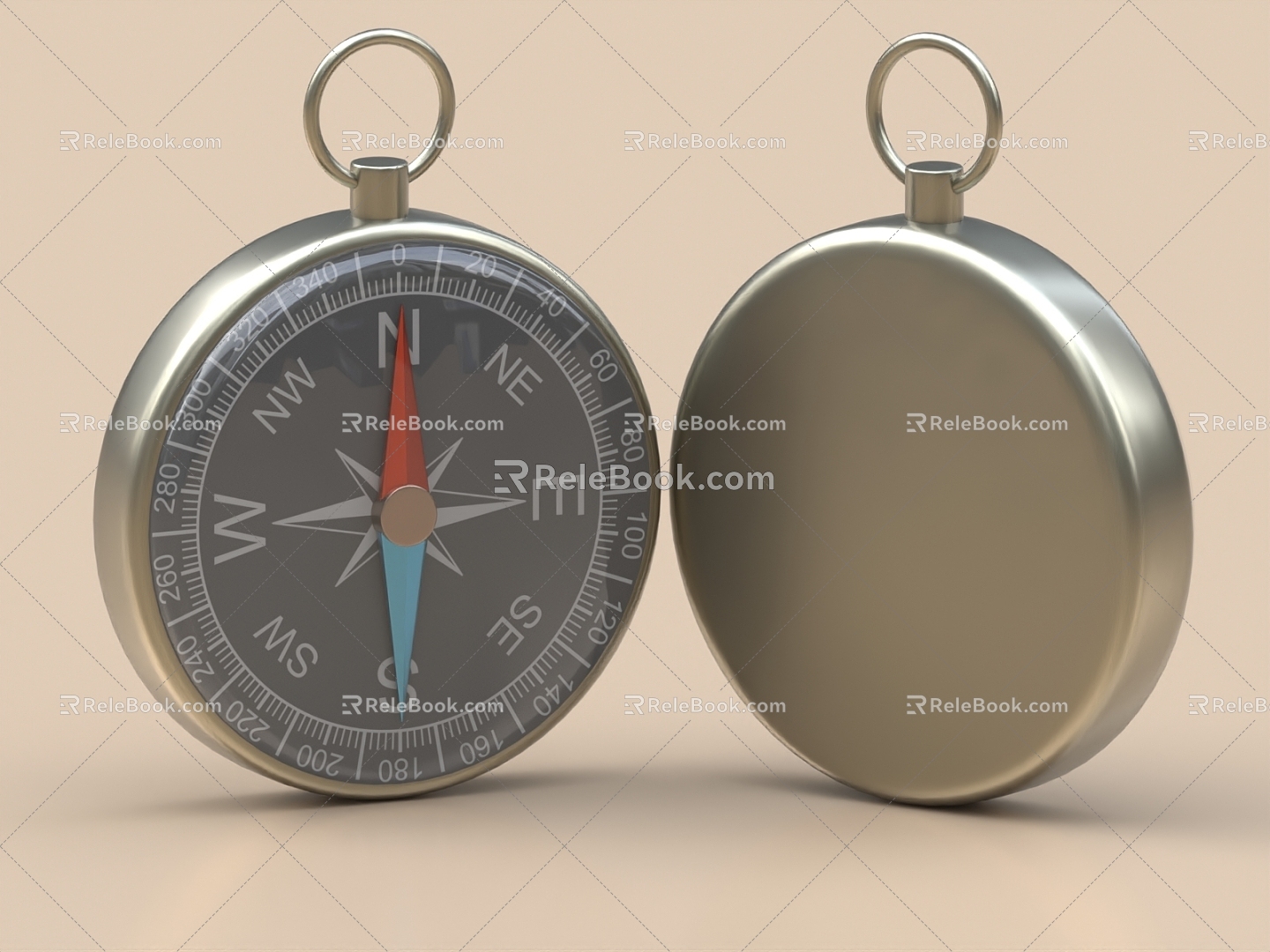 Compass Compass North Needle Antique Cultural Relics Ornaments Pocket Watch Compass 3d model