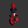 Cartoon Pony Character With Dark Green Body Red White Mane Tail And Brown Top Hat