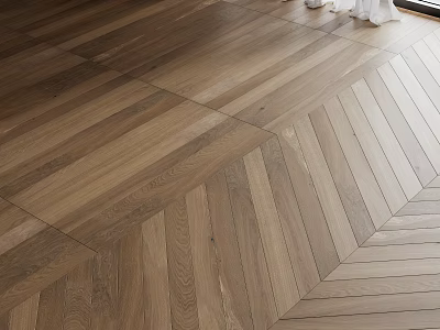 Elegant Wooden Flooring In Herringbone Pattern With Natural Wood Grain And Warm Tones 3d model
