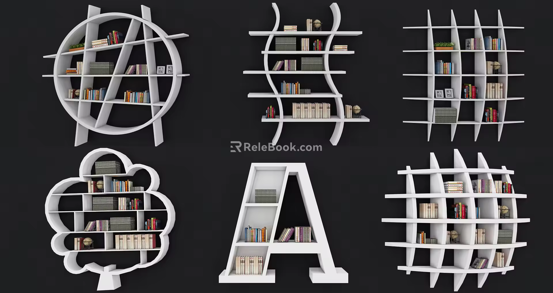 Modern bookshelf bookcase bookshelf combination 3d model