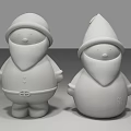 Christmas Decorative Ornament Set With Red Santa Claus Figures White Beard And Gift Pattern