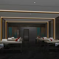 Modern SPA Sauna Interior Design With Stone Walls And Ambient Lighting 3d model