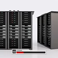 Multiple Server Racks With Network Ports Indicator Lights And Slots For Data Center Use