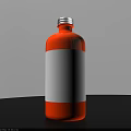 Orange Plastic Bottle With White Label And Silver Cap On Dark Background 3d model