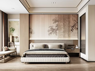 New Chinese Room Hotel Room 3d model