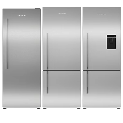 Silver Fridge Freezers With Single And Double Door Styles And Digital 3d model