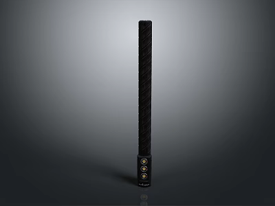 Black Long Cylindrical Cup With Gold Accents And Sleek Modern Design 3d model