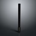 Black Long Cylindrical Cup With Gold Accents And Sleek Modern Design