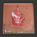 Pink Weathered Cube With Peeling Paint And Coca Cola Logo On Grid Top