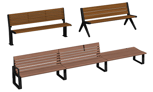 Modern Outdoor Chair Outdoor Landscape Public Bench 3d model