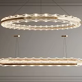 Modern Circular Pendant Lights With Wave Design And Illuminated Metal Frame